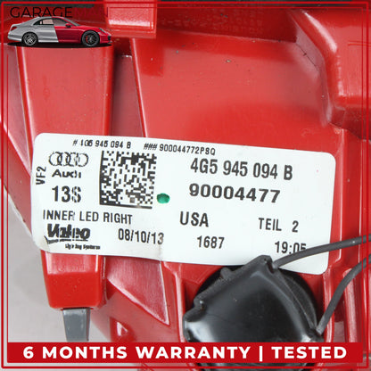 2012-2015 Audi A6 S6 Rear Right Side LED Inner Tail Light Lamp 4G5945094B OEM