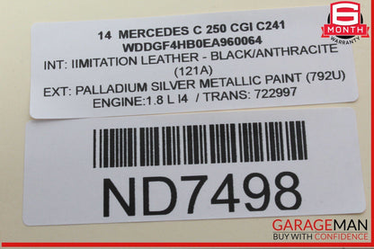 08-15 Mercedes W204 C250 CGI Front Right Passenger Side Dash Airbag Air Bag OEM