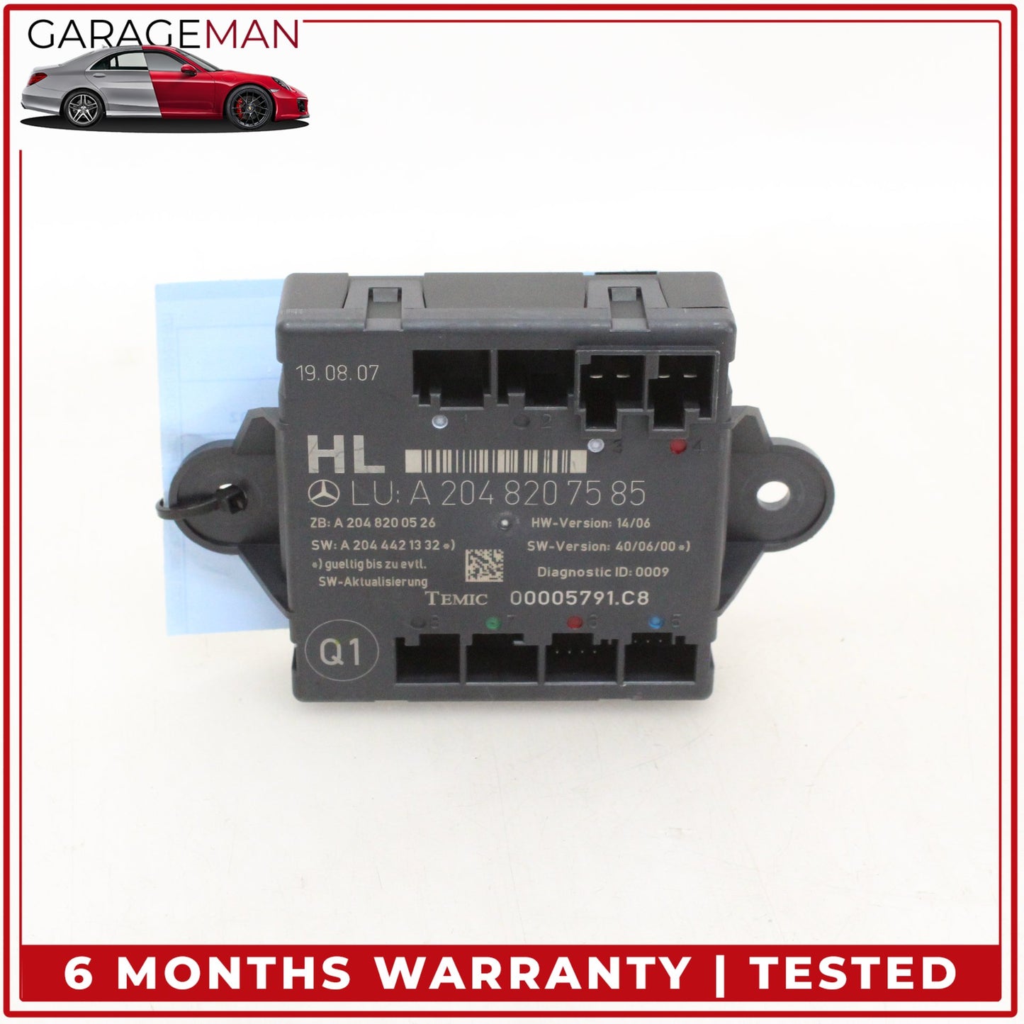 2008-2018 Mercedes-Benz C300 w204 Sedan Left Rear Door Control Module 2048207585 OEM