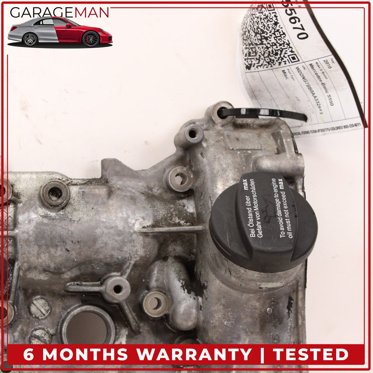 2007-2012 Mercedes W221 S550 Right Side Cylinder Head Valve Cover 2730160105 OEM