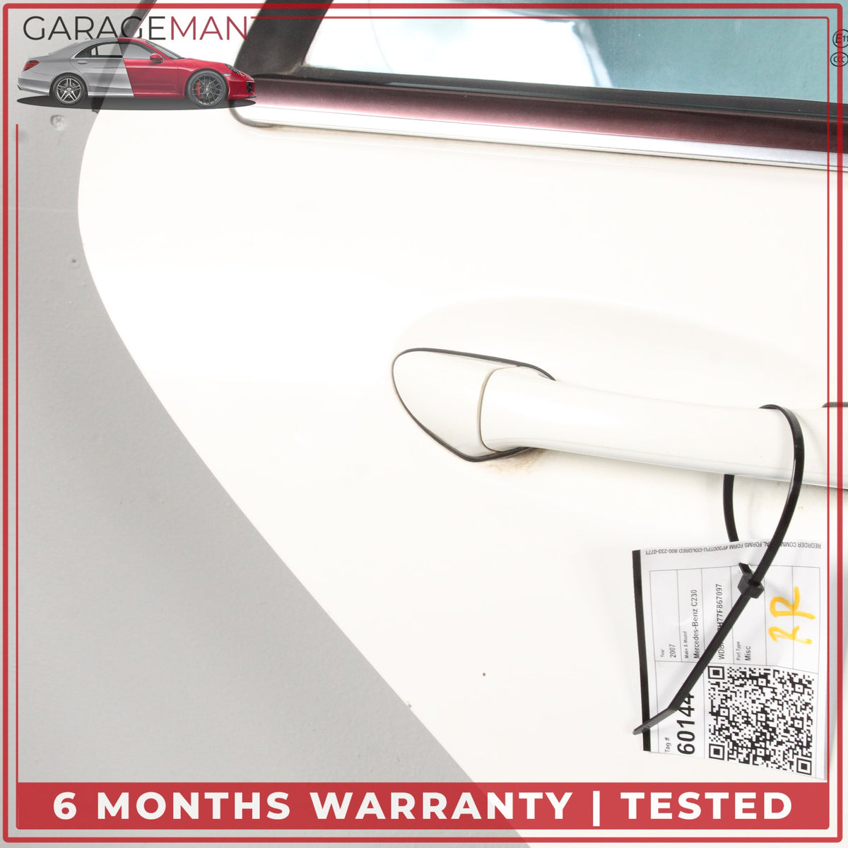 2001-2007 Mercedes W203 C230 Rear Right Passenger Side Door Calcite White OEM