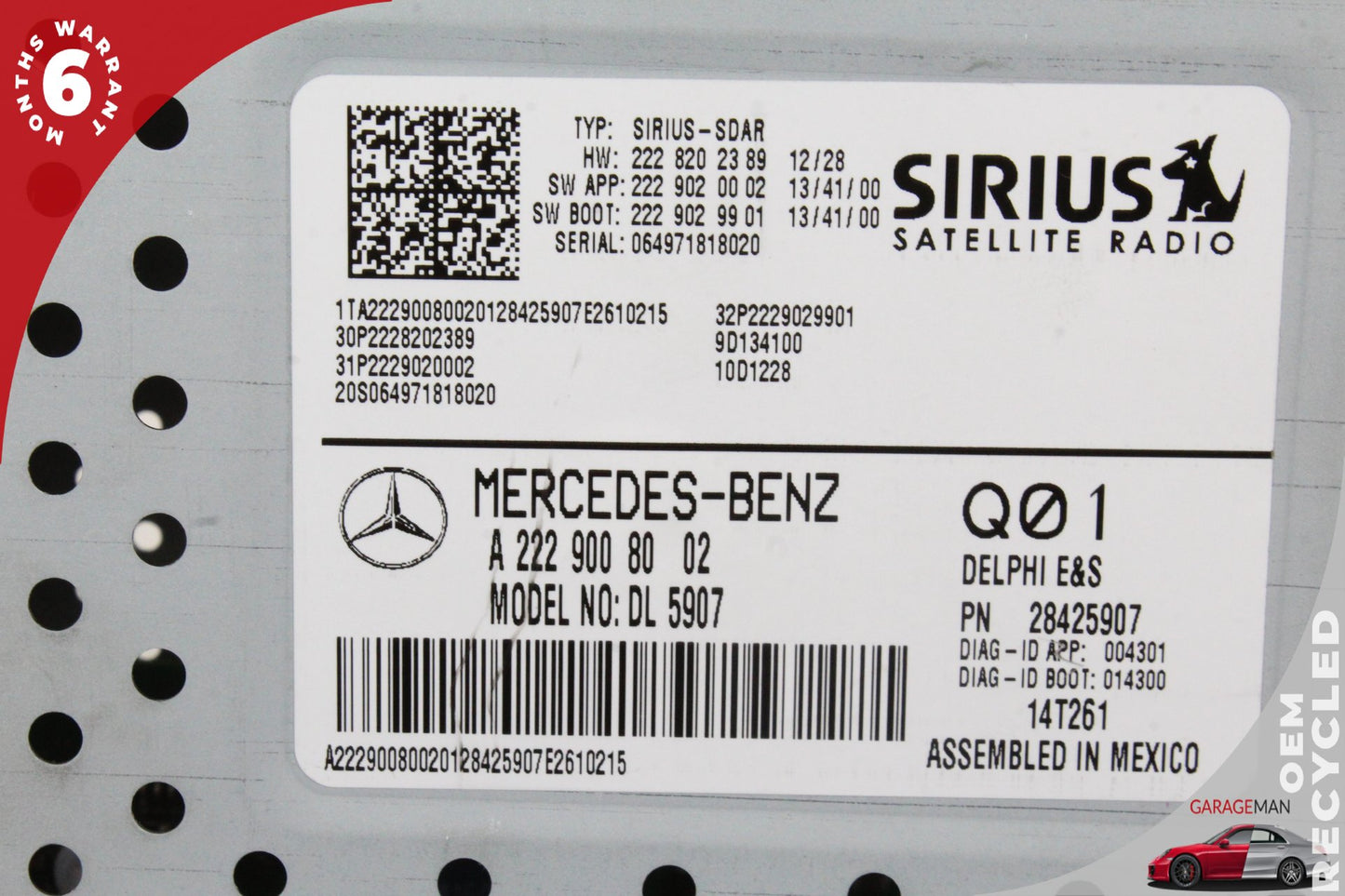 2015-2020 Mercedes W205 C300 C200 Sirius Satellite Radio Receiver 2229008002 OEM