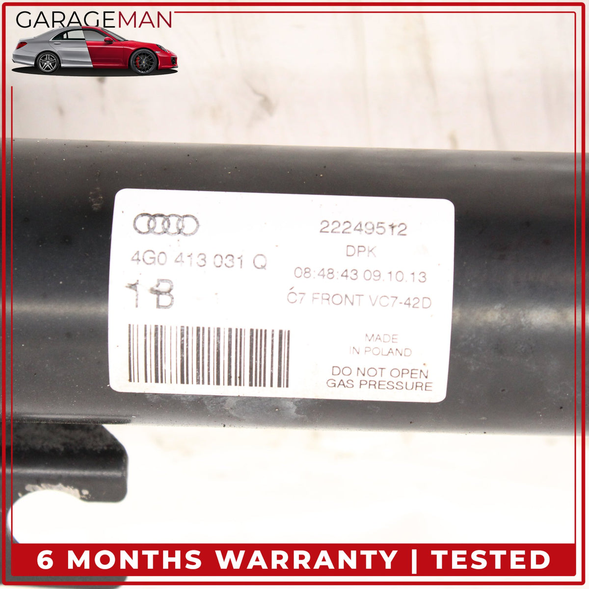 2012-2018 Audi A6 Front Left and Right Shock Strut Absorber Set 4G0413031Q OEM