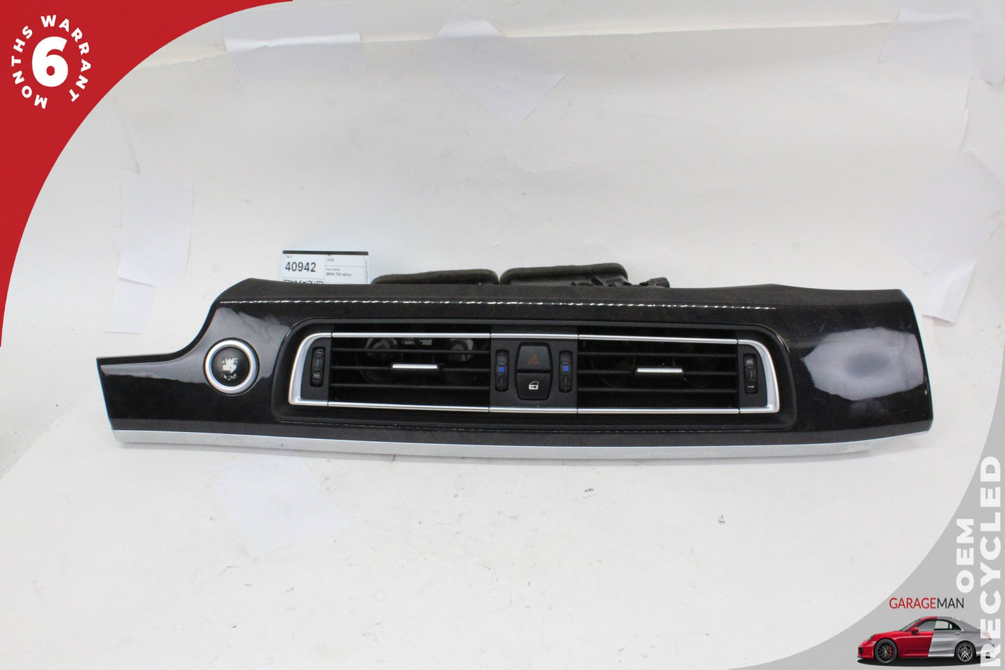2009-2015 BMW 750i Front Dash Center Air Vent Grille w/ Engine Start Button OEM