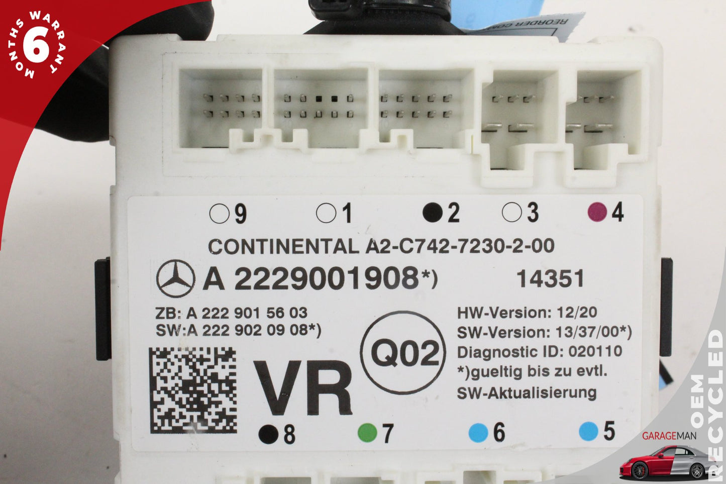 2015-2020 Mercedes W205 C300 Front Right Door Control Module 2229001908 OEM