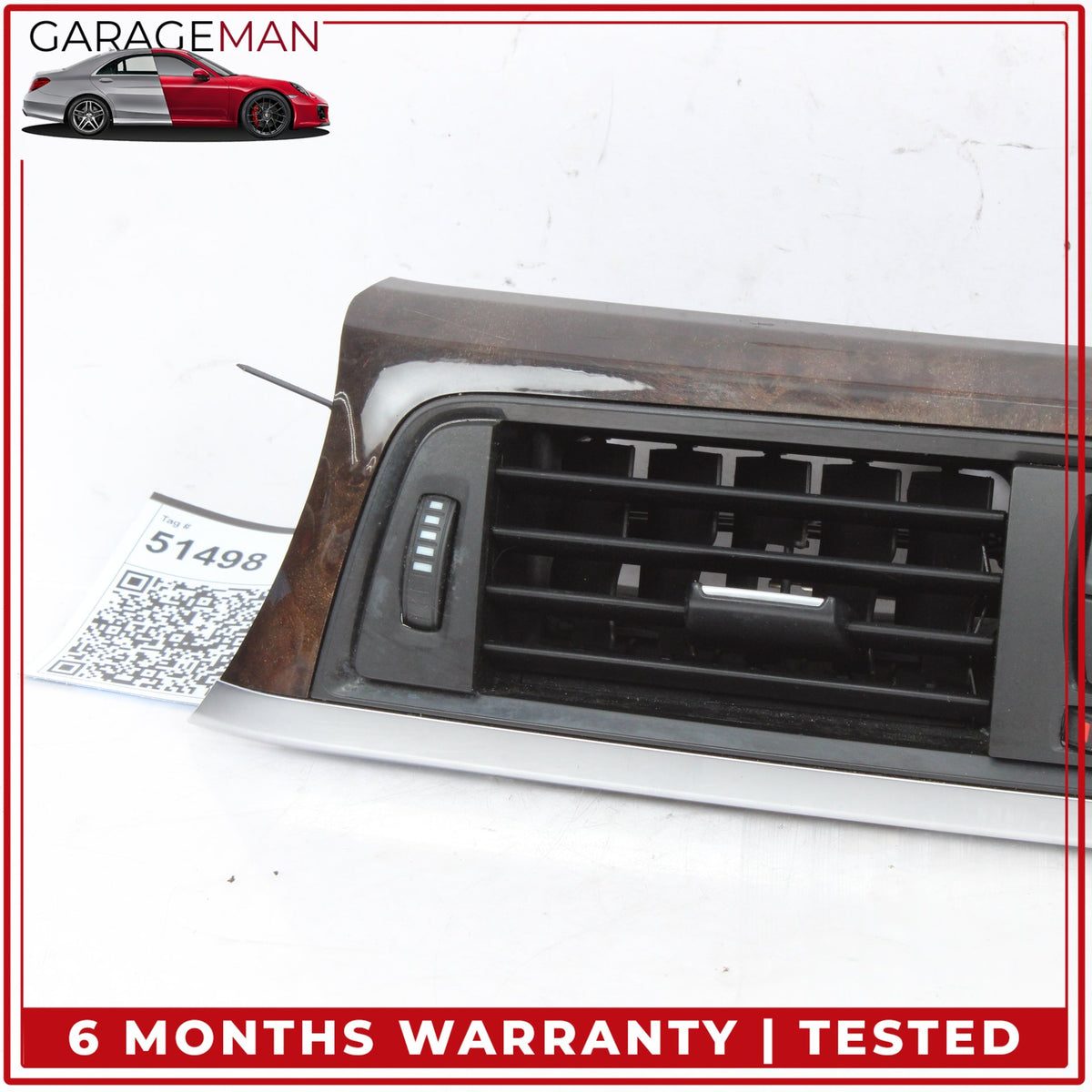 2012-2020 BMW 328i Front Dash Center AC A/C Air Vent Panel w/ Hazard Light OEM