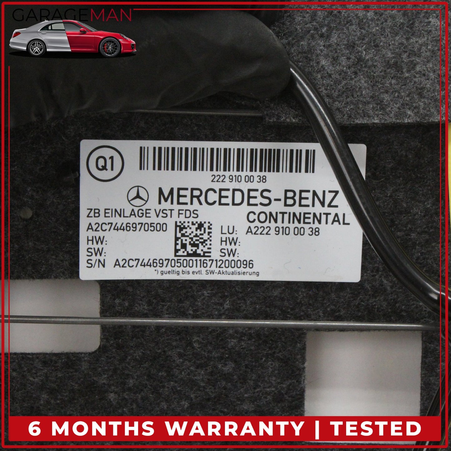 2014-2017 Mercedes W222 S550e Front Left or Right Top Seat Bladder Bolster OEM