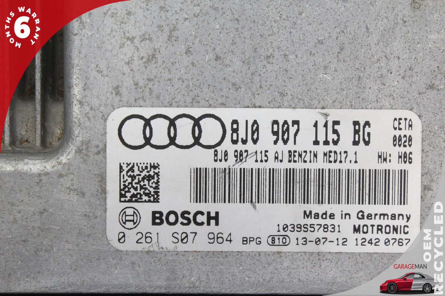 14-15 Audi TT 8J Quattro Engine Control Module ECU 8J0907115BG OEM