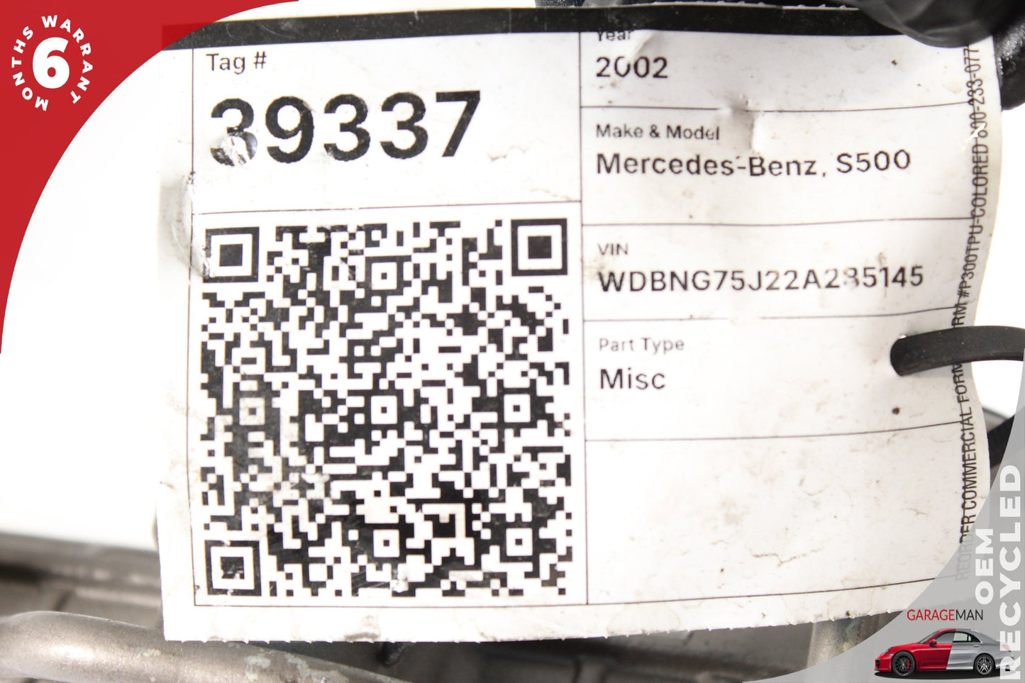 2000-2006 Mercedes-Benz S500 W220 Sedan Power Steering Gear Rack &amp; Pinion Assembly 22011011003