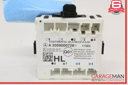 15-19 Mercedes-Benz C300 W205 Sedan Left Rear Door Control Module 2059000728 OEM