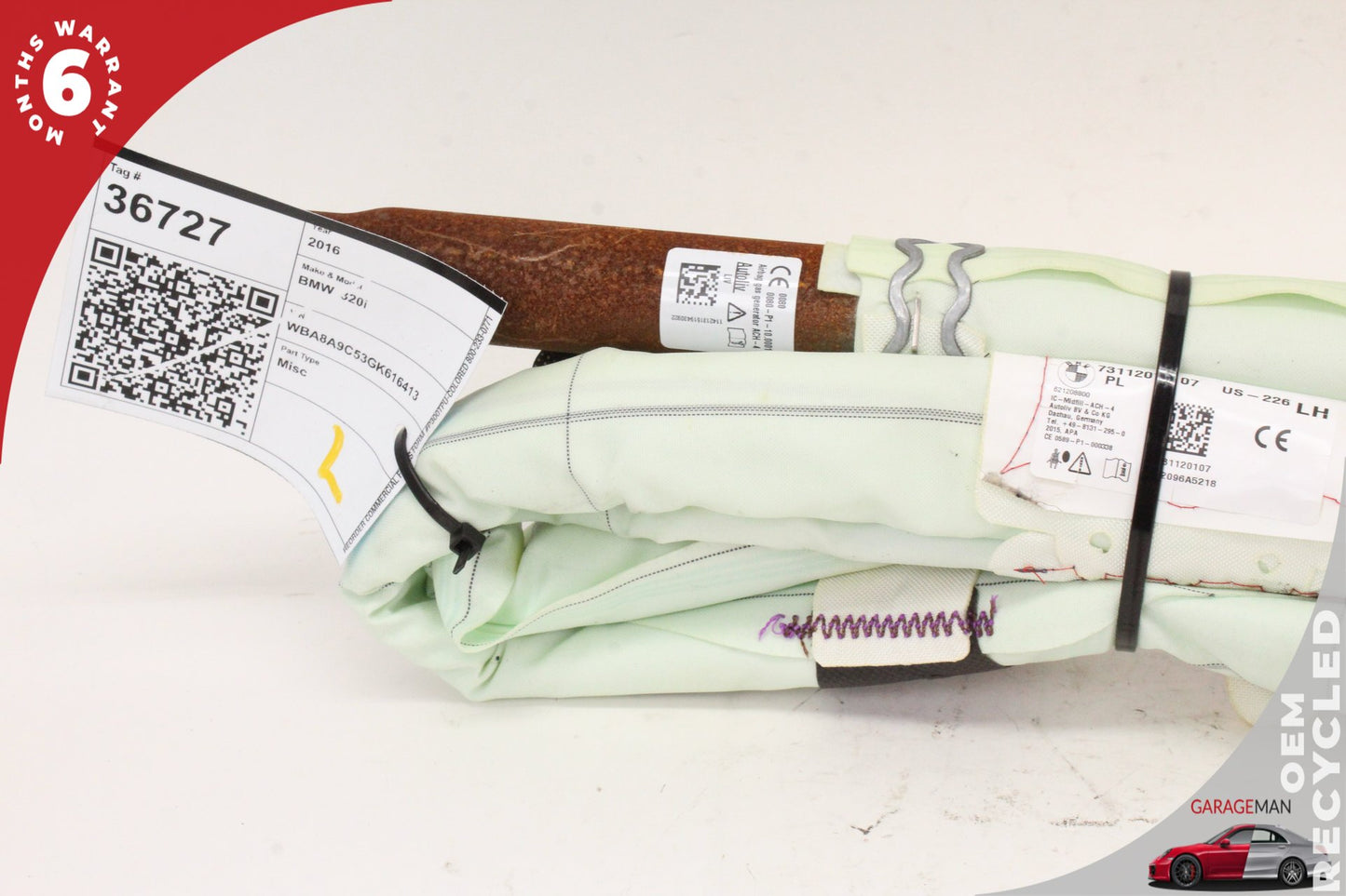 2012-2018 BMW 320i F30 Left Driver Side Roof Airbag 7311201