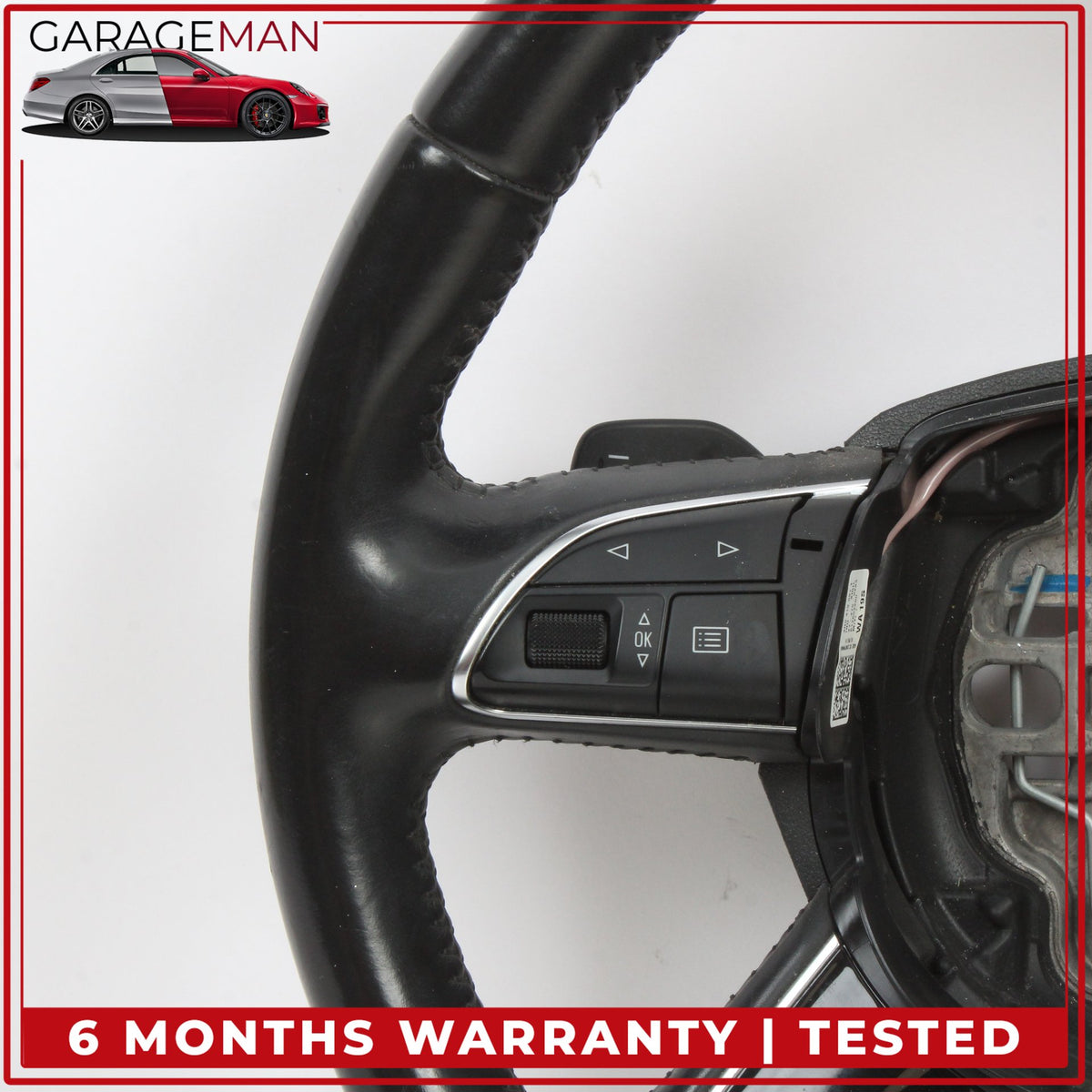 2011-2018 Audi A8 S8 Steering Wheel w/ Paddle Shifters Leather Black OEM