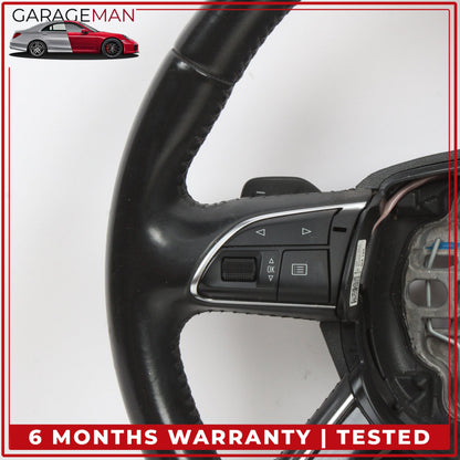 2011-2018 Audi A8 S8 Steering Wheel w/ Paddle Shifters Leather Black OEM