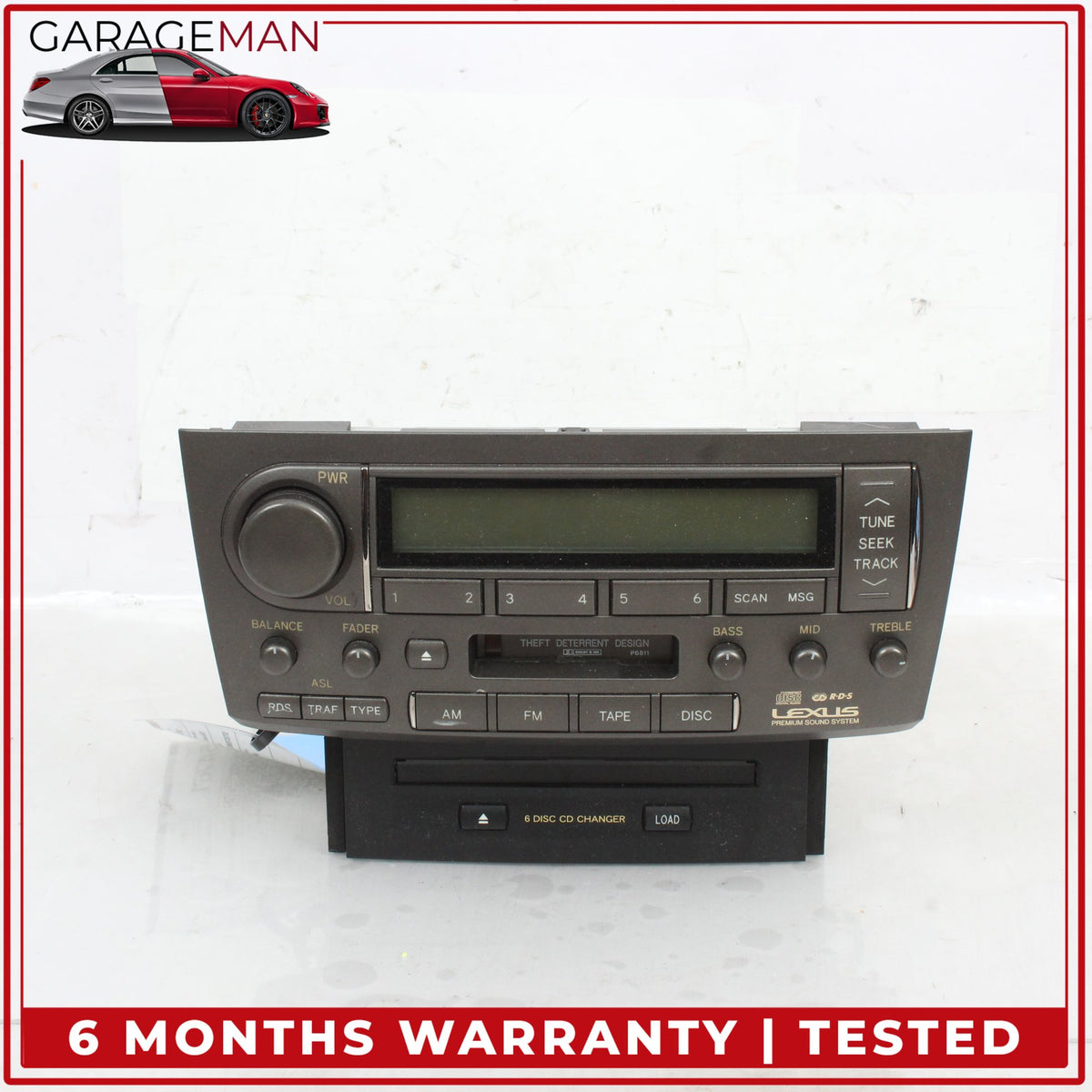 2001-2003 Lexus LS430 AM FM Audio Radio Receiver Cassette Player 8612050670 OEM