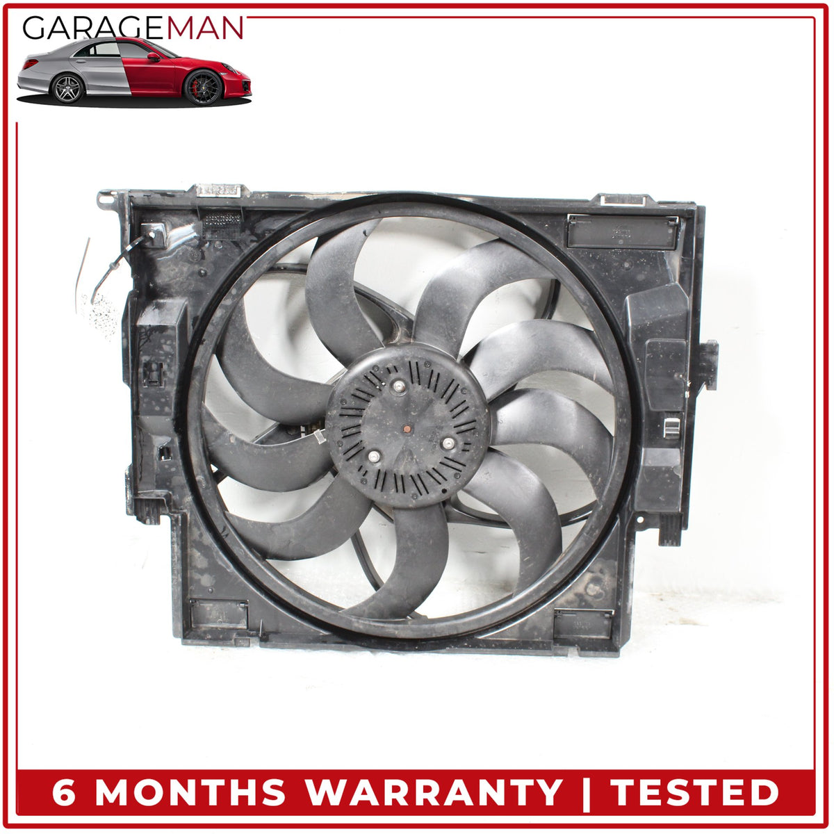 2014-2018 BMW 328d Engine Radiator Cooling Fan Motor Assembly 7640512
