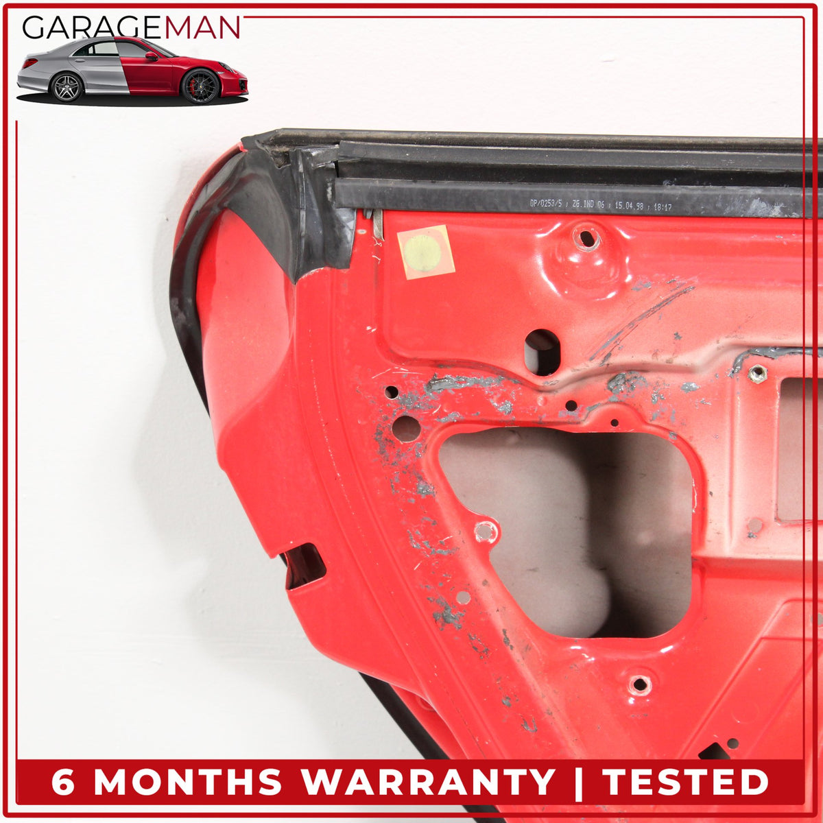 1997-2005 Porsche 911 996 Front Left Driver Side Door Shell Red 99653101104 OEM