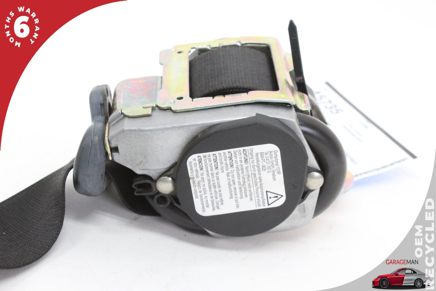 1999-2005 Porsche 911 996 Front Left Driver Side Seat Belt Black 561103201 OEM