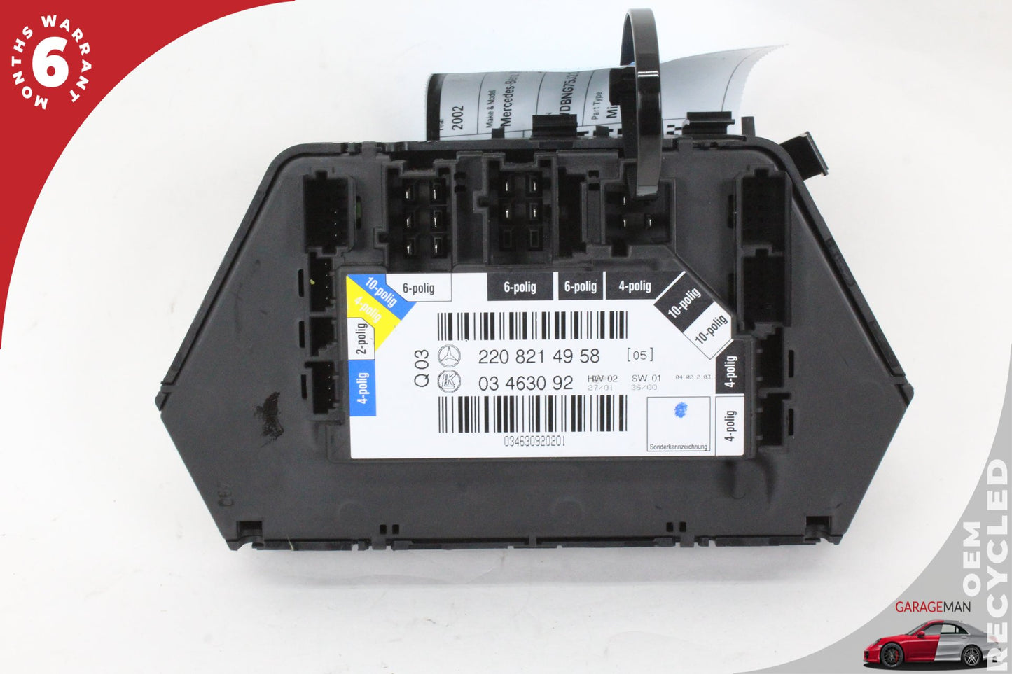 00-06 Mercedes-Benz S500 W220 Rear Left & Right Seat Switch 2208214958 Genuine