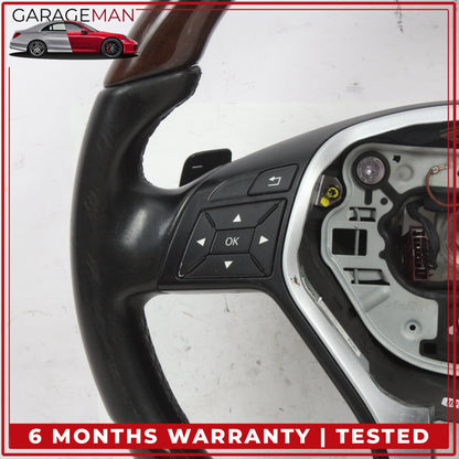 2012-2018 Mercedes W212 E350 CLS550 Steering Wheel w/ Paddle Shifters Wood OEM