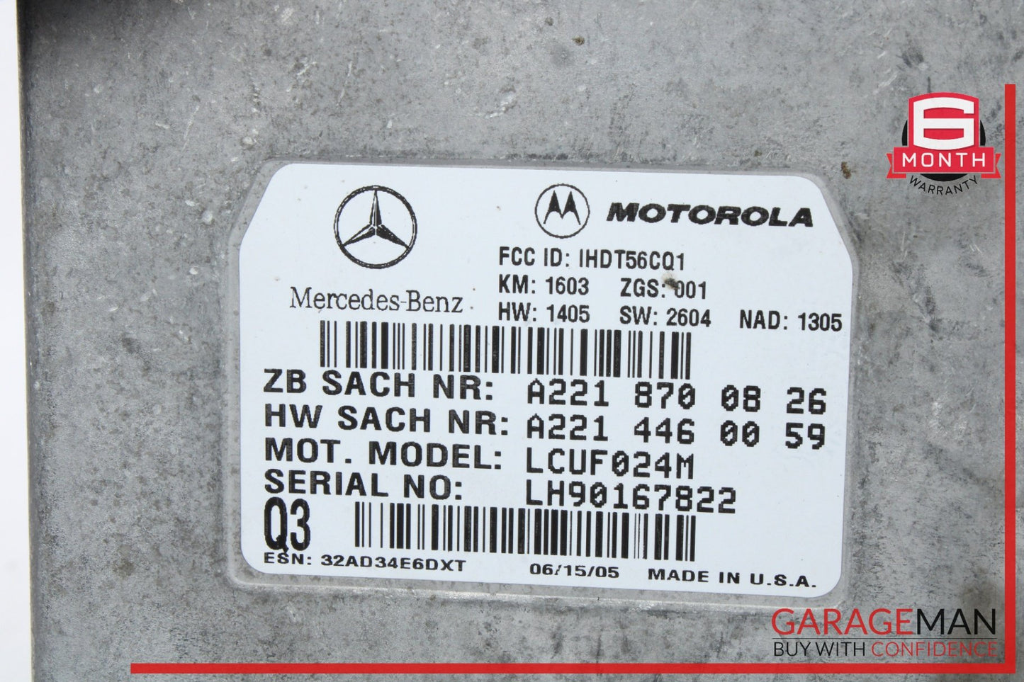 2006-2014 Mercedes ML500 M-Class W164 Voice Control Module 2218700826 OEM