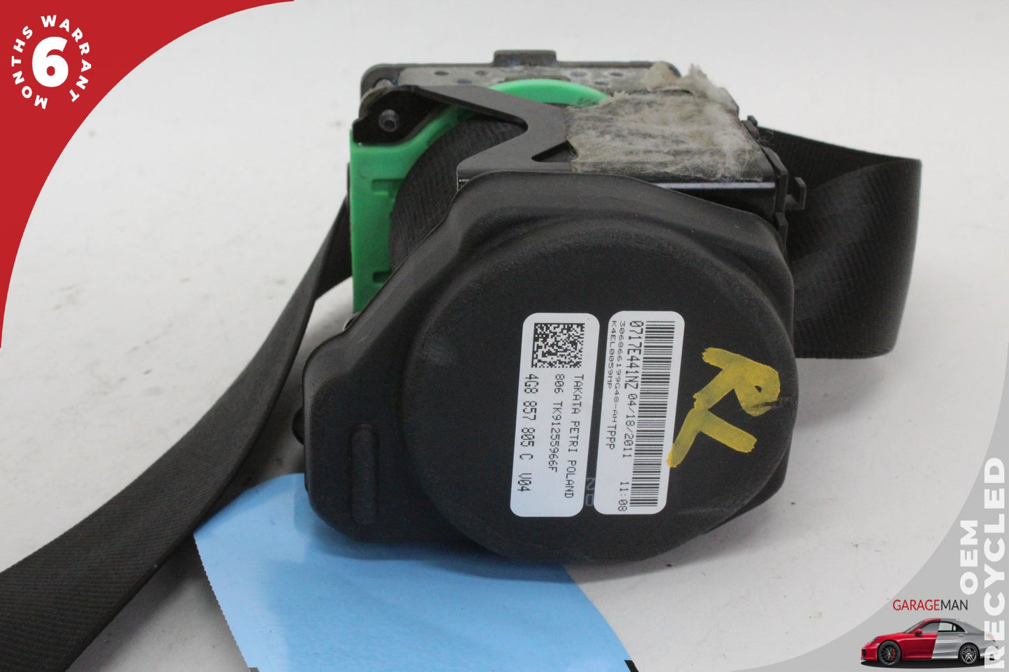 2012-2018 Audi A7 A6 Rear Left or Right Side Seat Belt Black 4G8857805C OEM