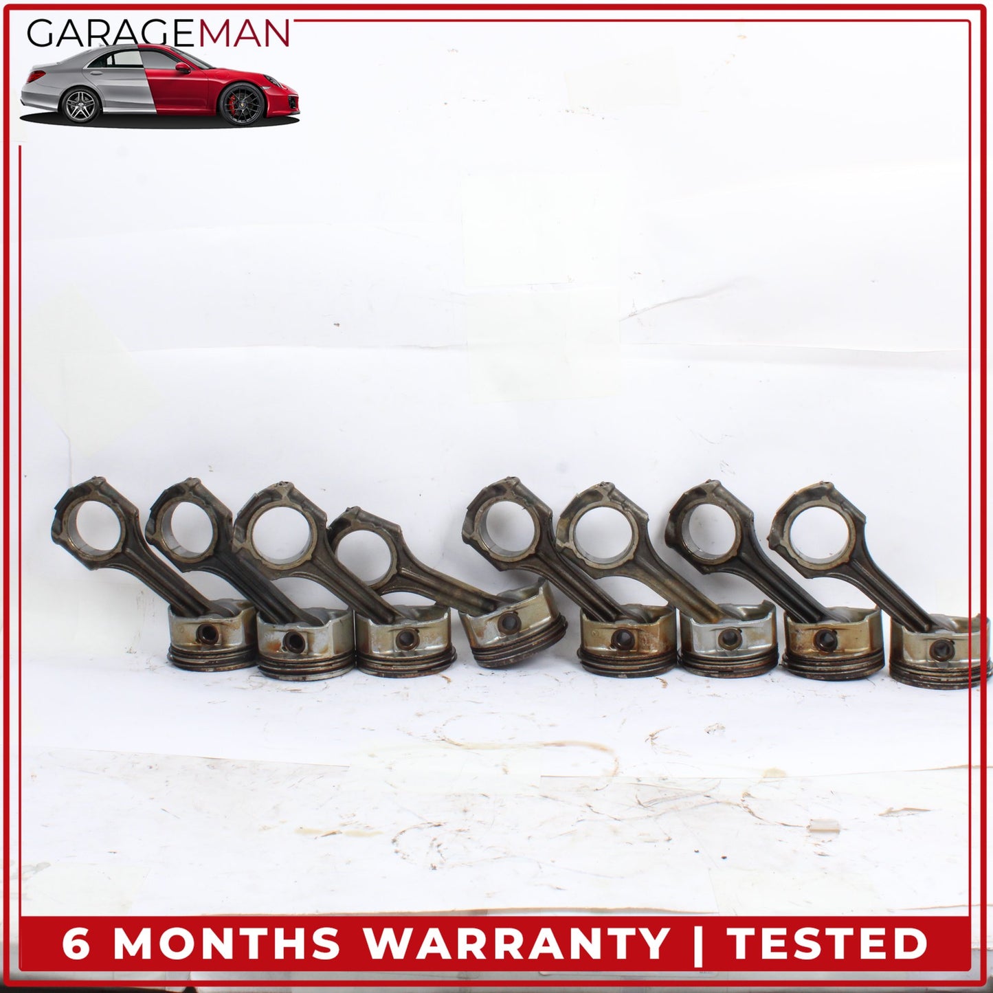 1998-2006 Mercedes W220 S430 Engine Motor Piston Connecting Rod Set of 8 OEM