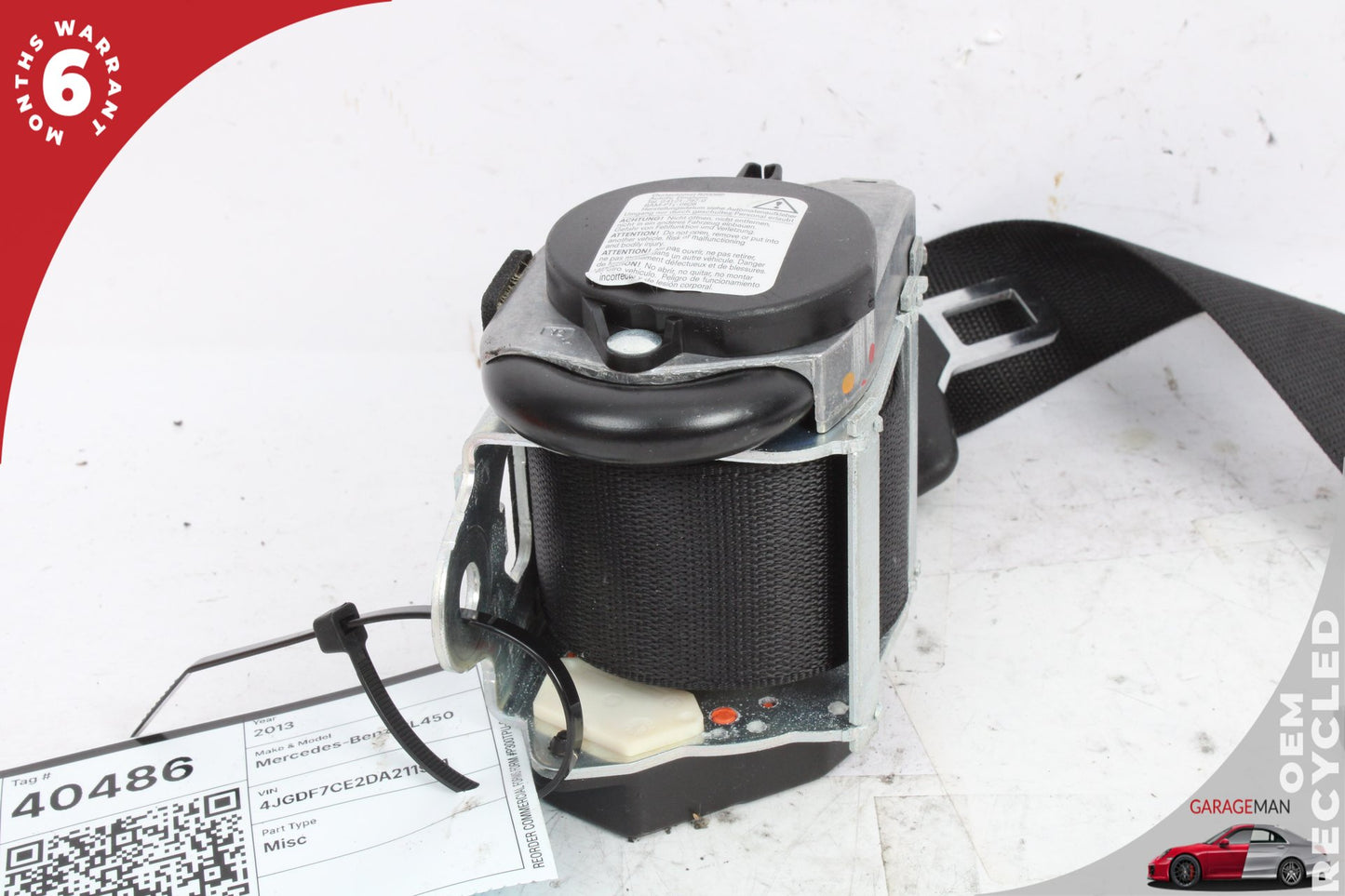 2013-2019 Mercedes X166 GL450 Rear Left 3rd Row Seat Belt 1668601786 OEM