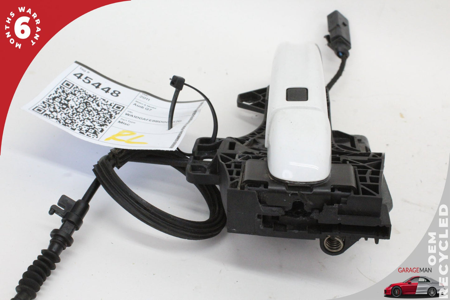 2007-2015 Audi Q7 Rear Left Exterior Door Handle White Keyless 4L0837205BG OEM