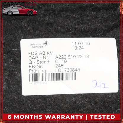 2014-2017 Mercedes W222 S550e Front Left Upper Seat Cushion Black 2229102219 OEM