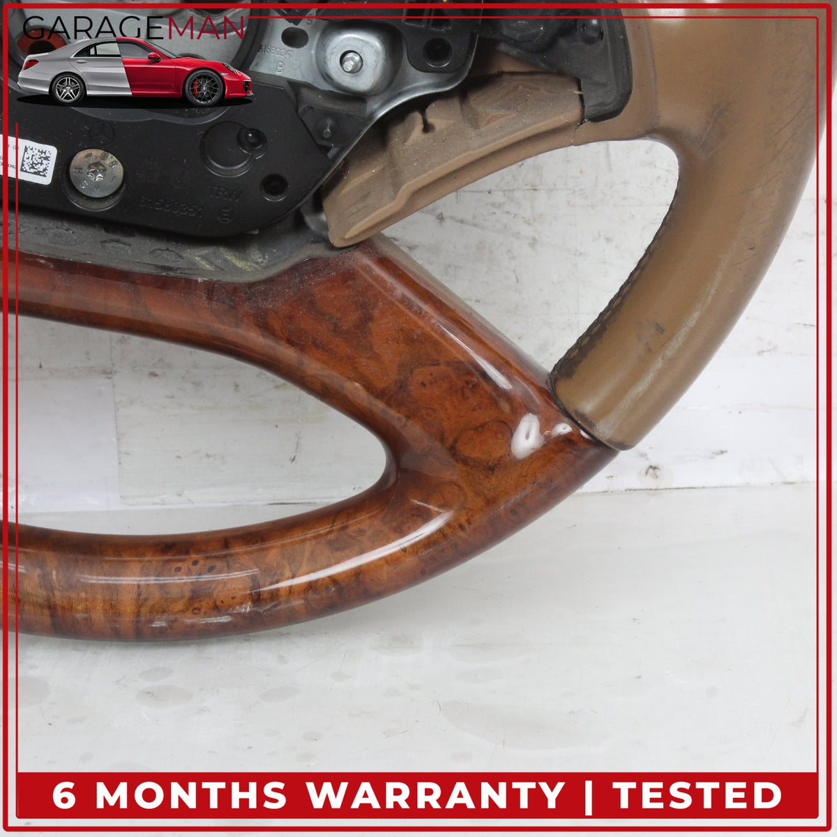 2010-2014 Mercedes W221 S550 Front Left Steering Wheel Wood Brown 2214609203 OEM
