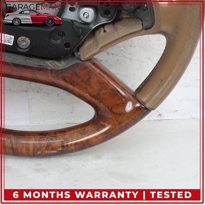 2010-2014 Mercedes W221 S550 Front Left Steering Wheel Wood Brown 2214609203 OEM