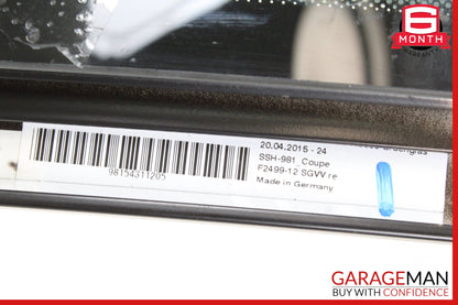 2014-2016 Porsche Cayman 981 Rear Right Side Quarter Window Glass 98154311205
