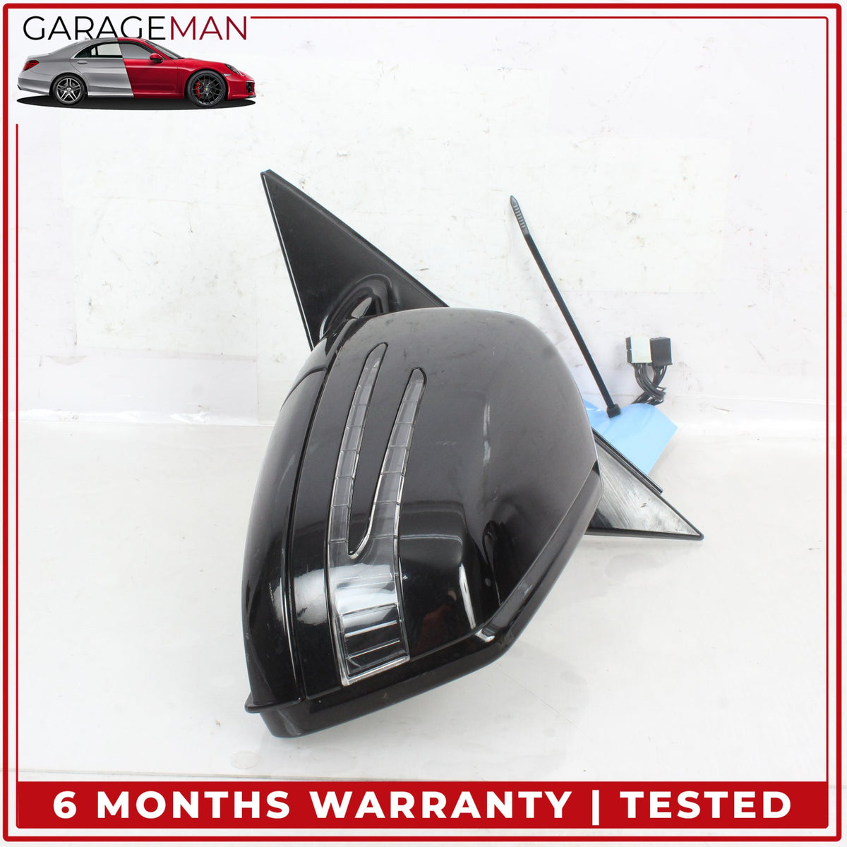2010-2016 Mercedes W212 E350 Left Door Rear View Mirror w/ Blind Spot Black OEM