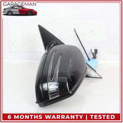 2010-2016 Mercedes W212 E350 Left Door Rear View Mirror w/ Blind Spot Black OEM