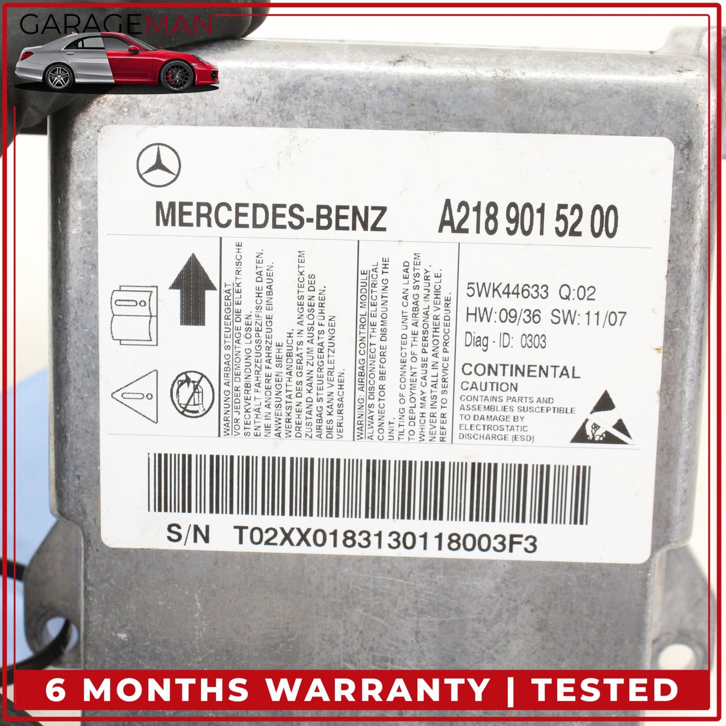 2012-2018 Mercedes W218 CLS550 Airbag Air Bag Sensor SRS Control Module OEM