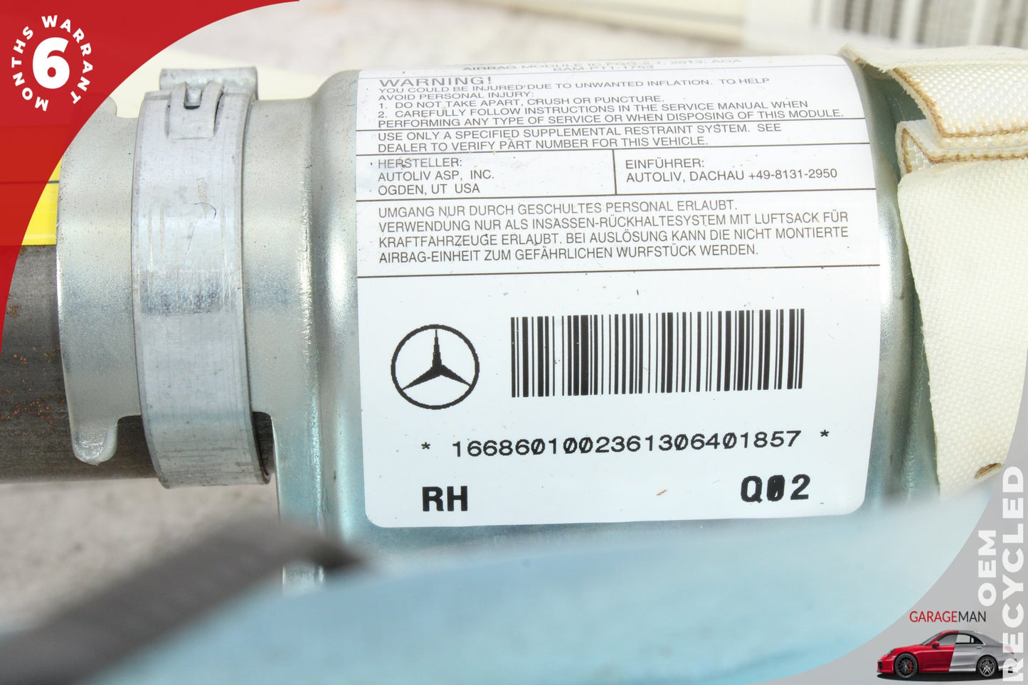 2013-2016 Mercedes X166 GL450 Right Side Roof Curtain Air Bag 1668601002 OEM