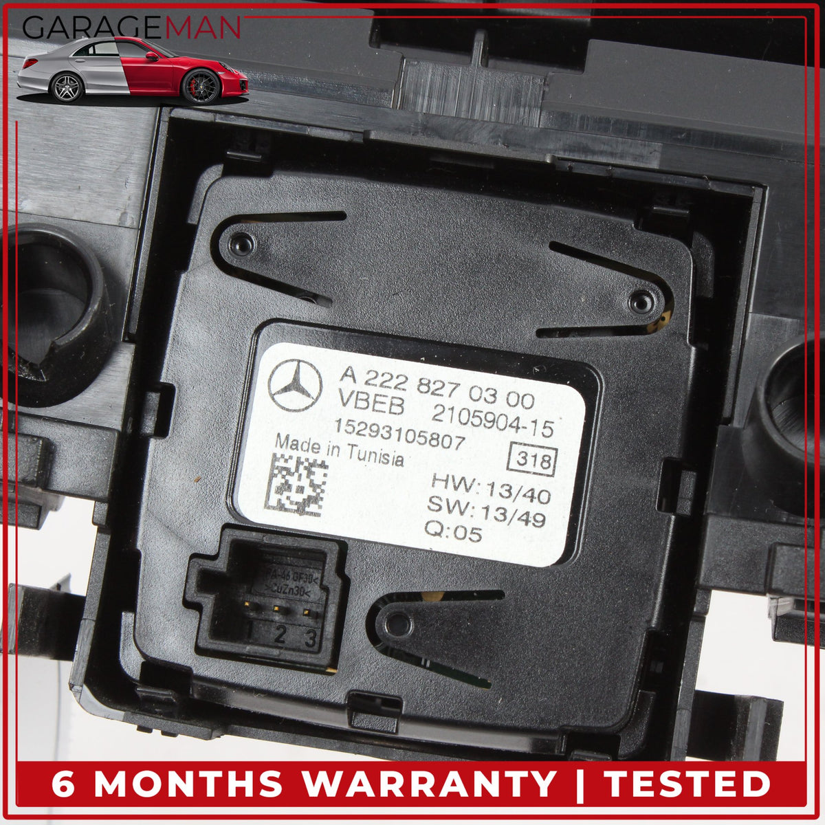 2015-2018 Mercedes-Benz C300 W205 Hazard Switch Control Panel 2059053901 OEM