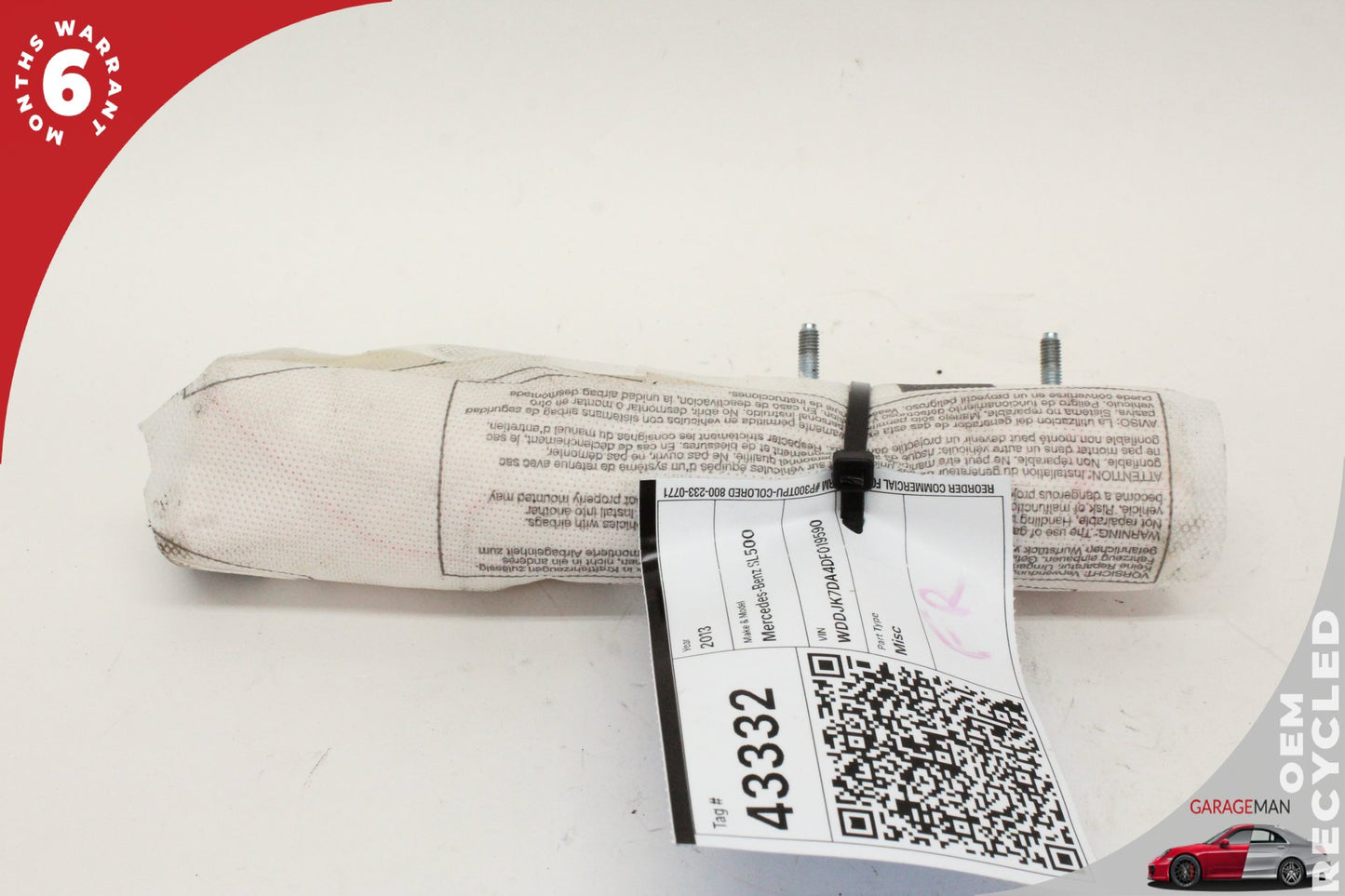 2013-2020 Mercedes R231 SL550 SL63 AMG Seat Airbag Air Bag SRS Front Right OEM