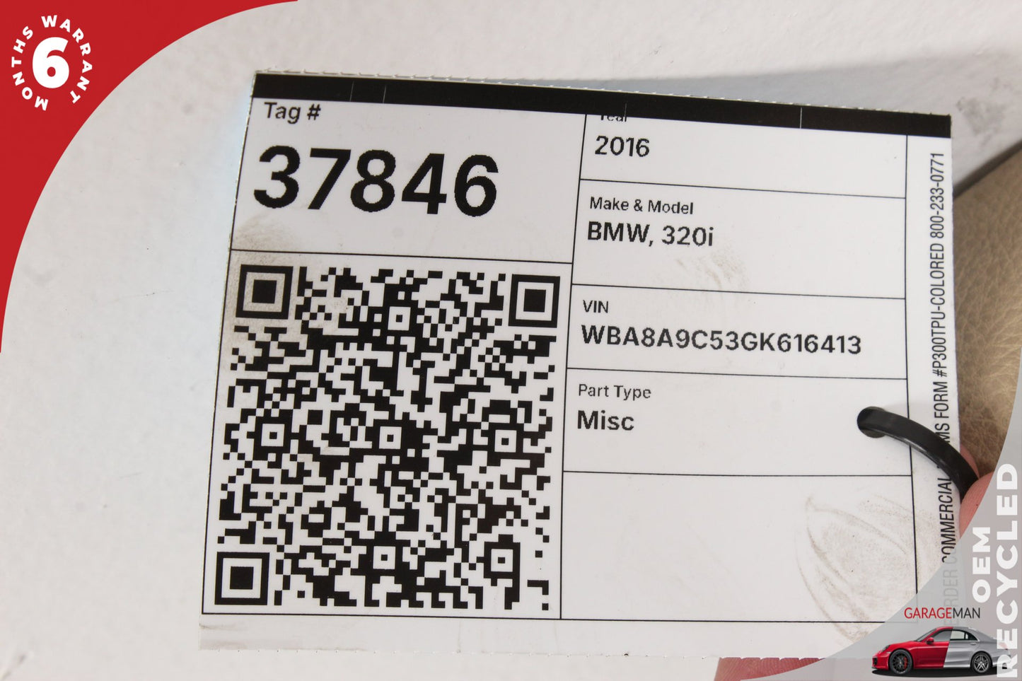 2012-2018 BMW 320i F30 Front Right Passenger Side Lower Bottom Seat Cushion 7308721