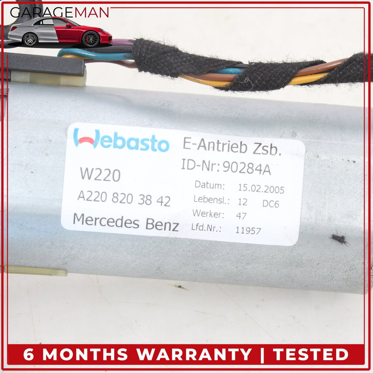 2000-2006 Mercedes W215 CL500 S600 S55 AMG Sunroof Sun Roof Motor 2208203842 OEM