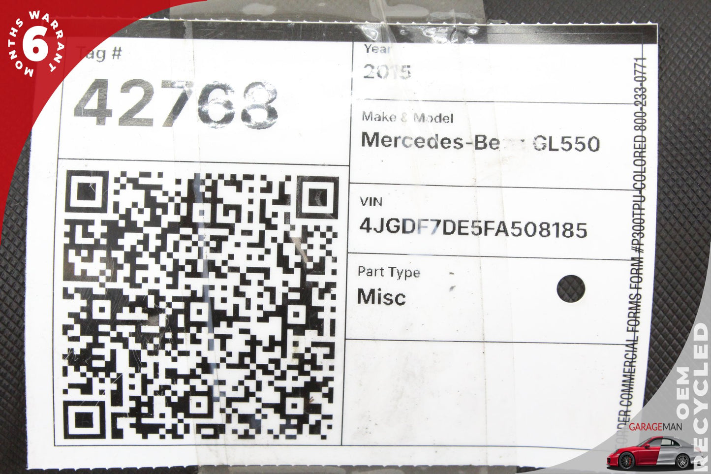 2006-2019 Mercedes X166 GL550 GLE450 Rear Left or Right Side Air Bag Shock OEM