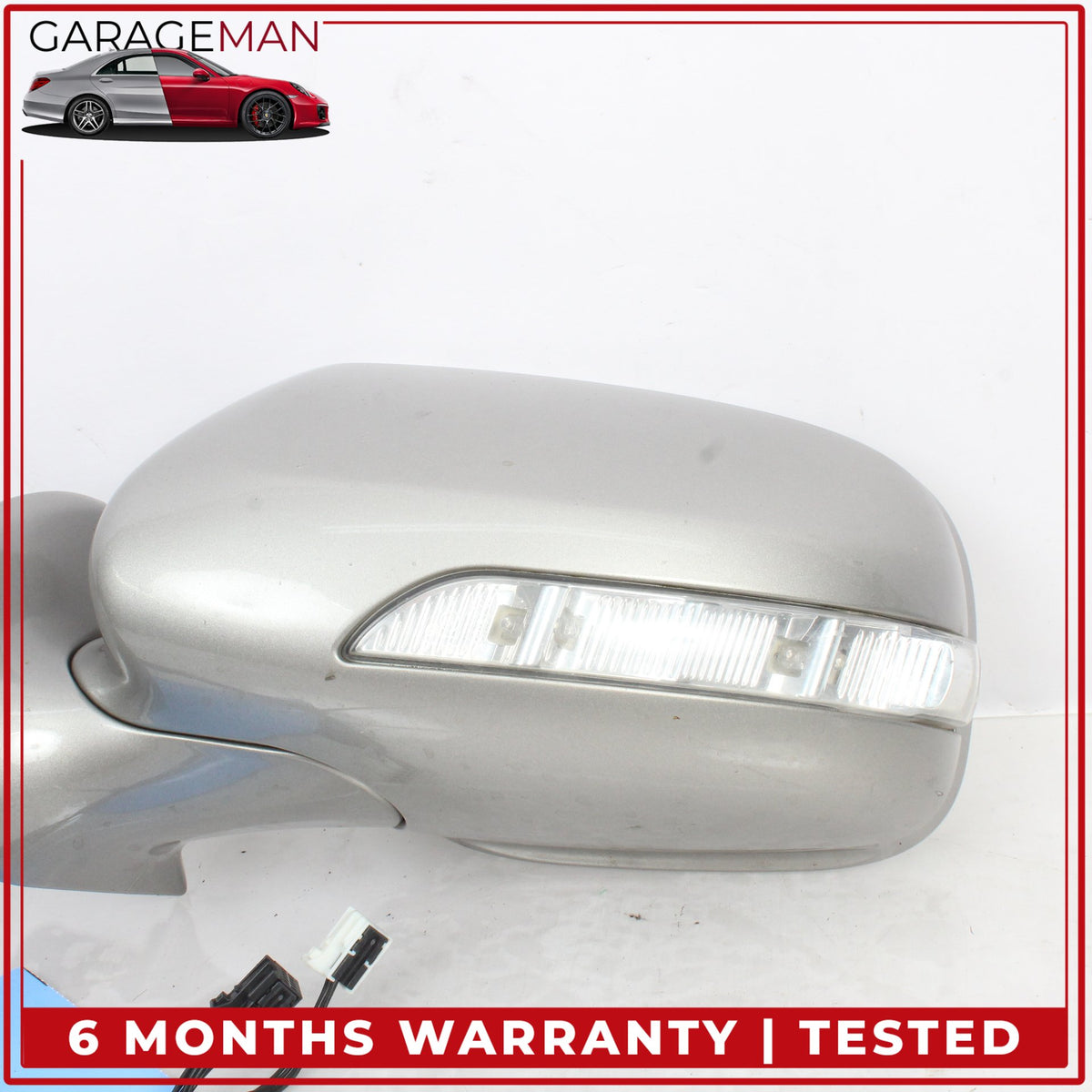2007-2009 Mercedes W211 E350 Left Side Door Rear View Mirror Silver Metallic OEM