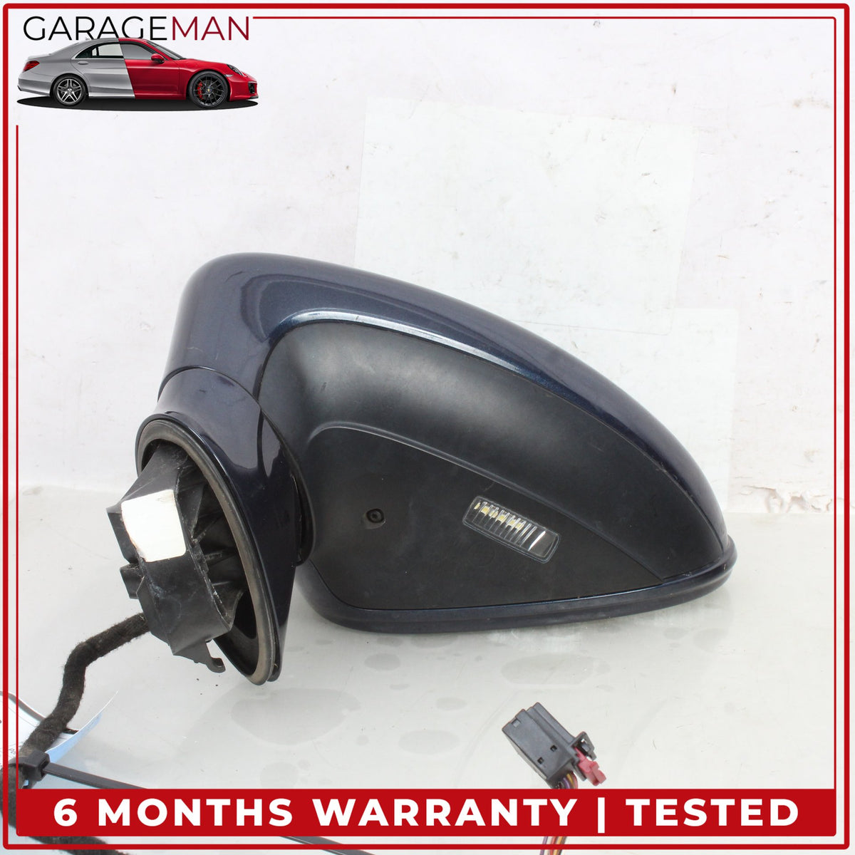 2010-2013 Porsche Panamera 970 Left Side Door Rear View Mirror Blue Metallic OEM