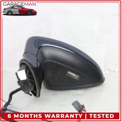 2010-2013 Porsche Panamera 970 Left Side Door Rear View Mirror Blue Metallic OEM