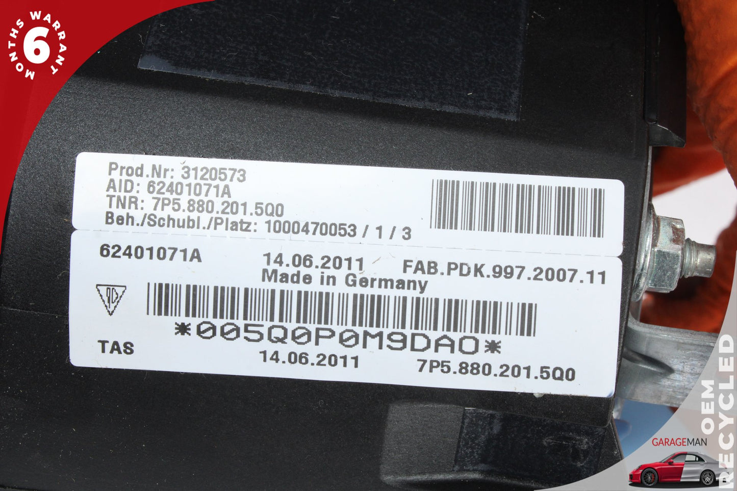 2010-2016 Porsche Cayenne 958 Panamera 970 Steering Wheel Airbag 7P5880201 OEM