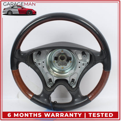 2001-2004 Mercedes R170 SLK320 SLK230 Driver Steering Wheel Wood Black OEM