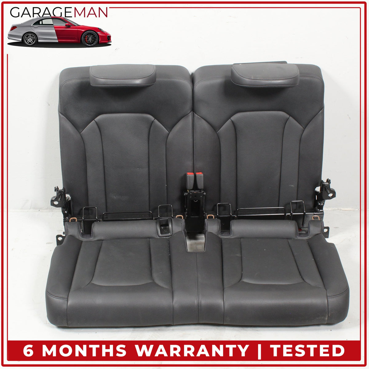2017-2019 Audi Q7 Rear 3rd Row Upper and Lower Bench Seat Black Assembly OEM
