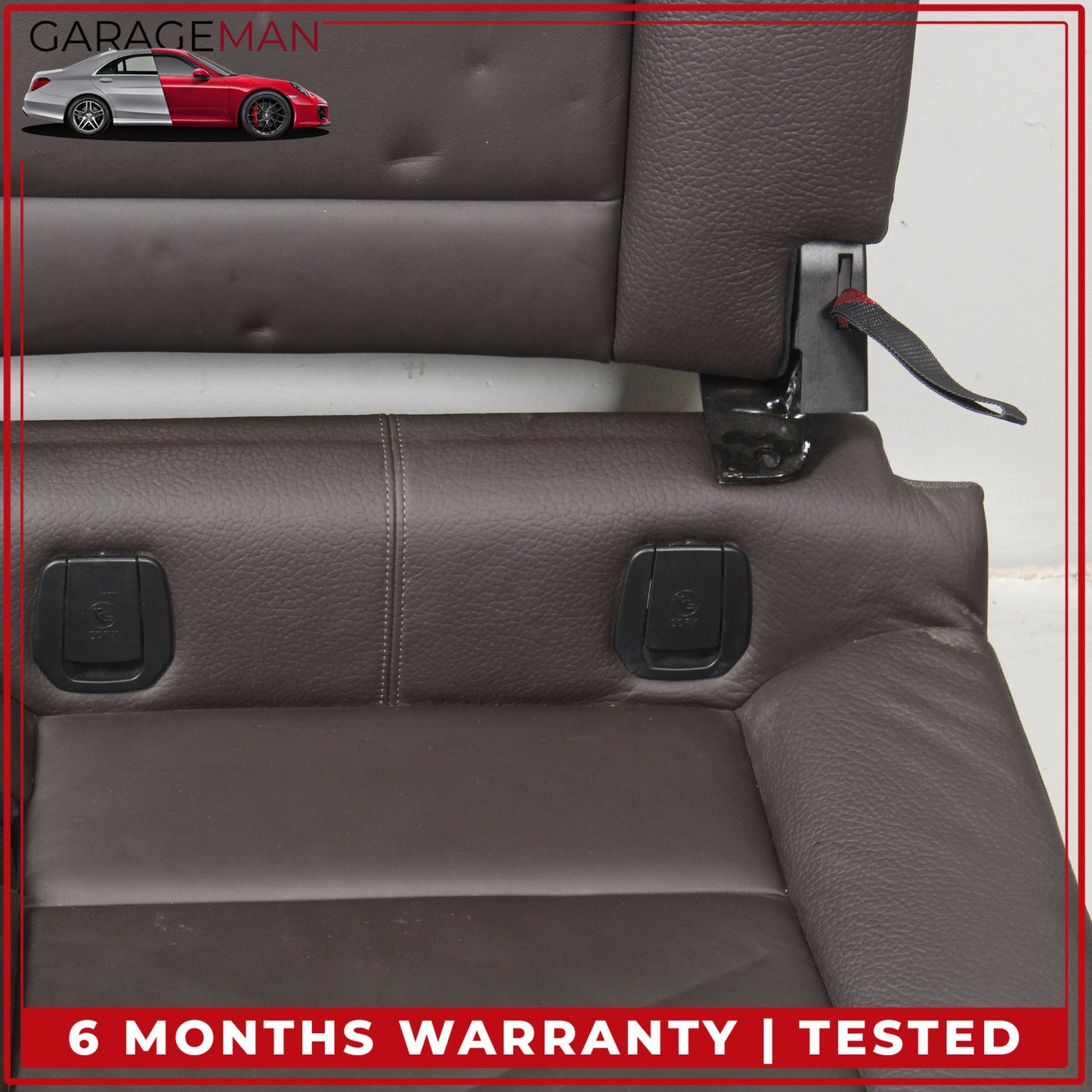 2014-2021 BMW i3 Rear Upper and Lower Seat Bench Cushion w/ Headrest Brown OEM