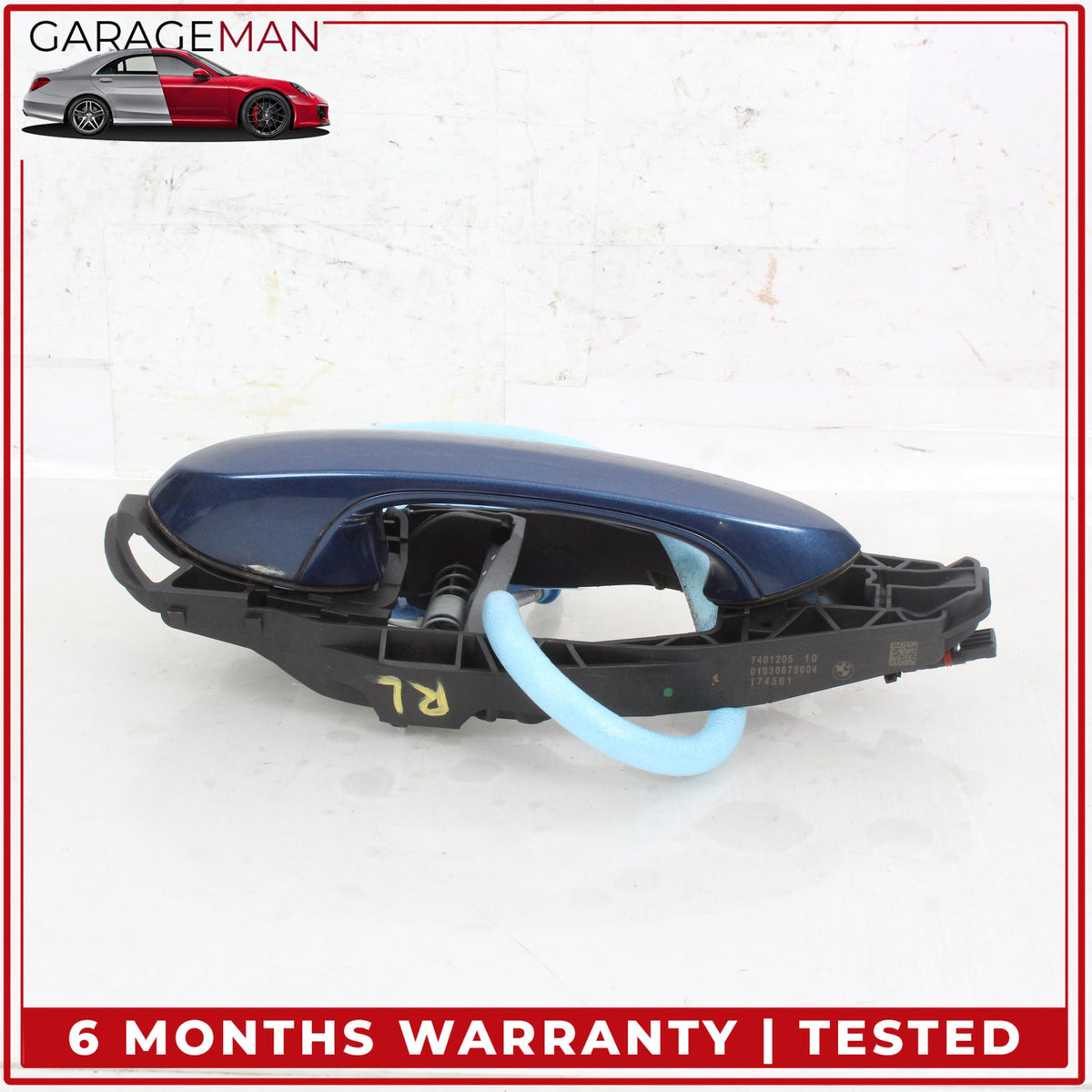 2017-2024 BMW X3 X4 M550i Rear Left Side Exterior Door Handle Blue Metallic OEM