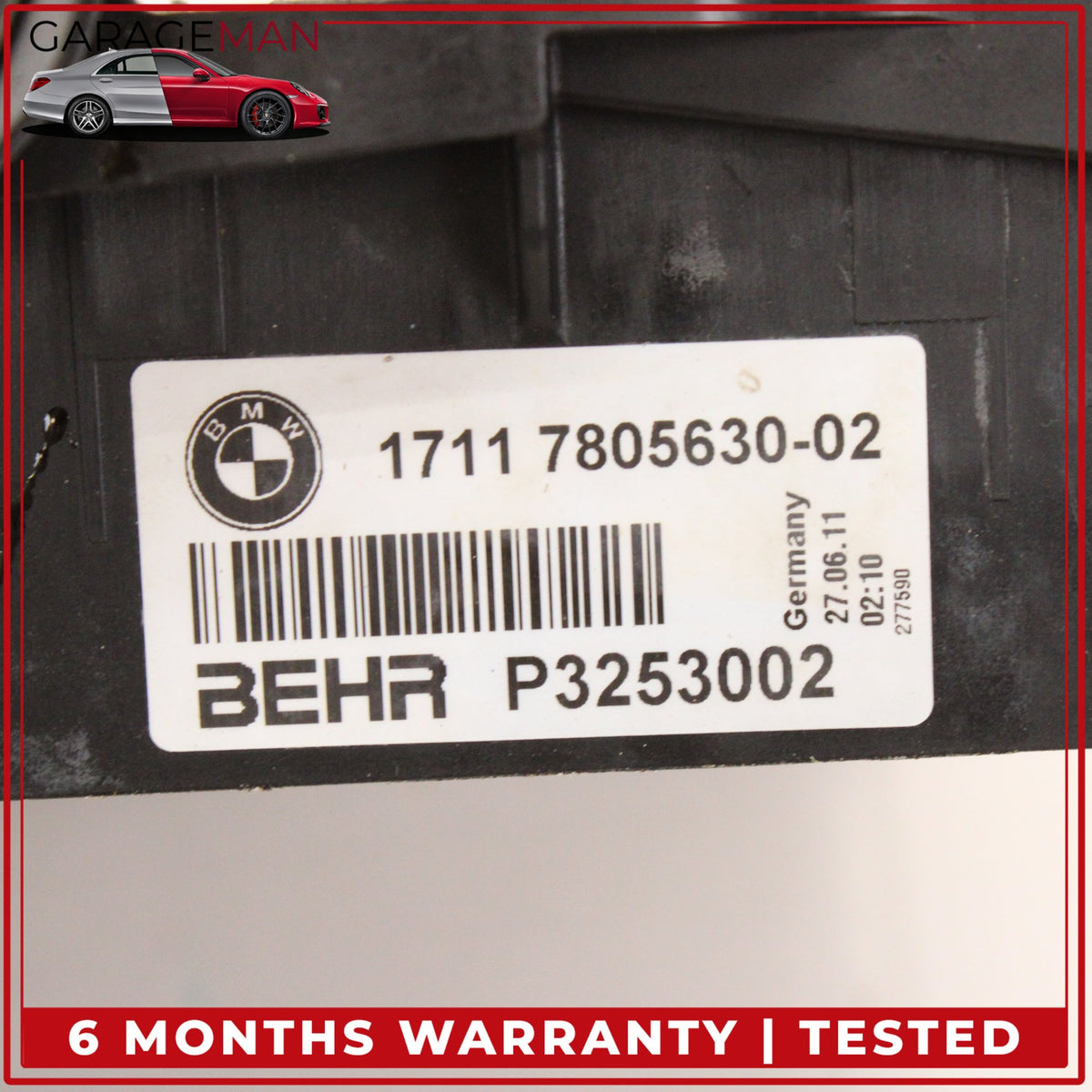 2012-2019 BMW 650i F13 RWD Left Driver Side Auxiliary Radiator 7805630 OEM